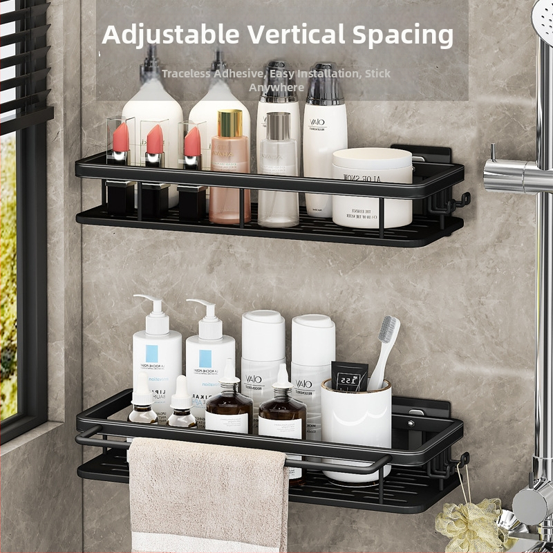 Zidni ormarić za kupaonicu za skladištenje, bez bušenja, plastični, 1 etaža