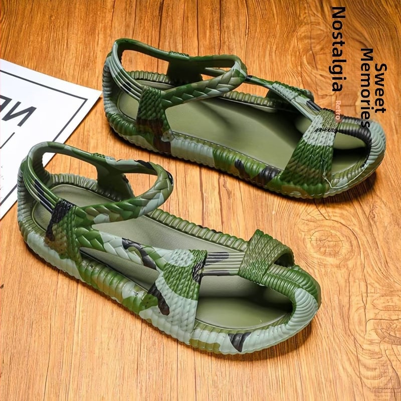 Férfi strand papucs EVA felsővel és EVA talppal, nyitott orrú, slip-on, légáteresztő