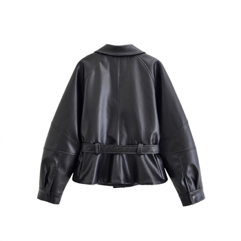 Ženska jakna od PU imitacije kože, windbreaker stil, zatvaranje na zip, jesen 2025