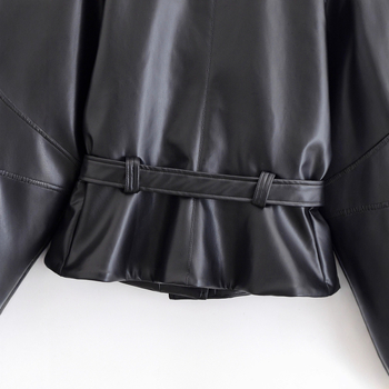 Ženska jakna od PU imitacije kože, windbreaker stil, zatvaranje na zip, jesen 2025