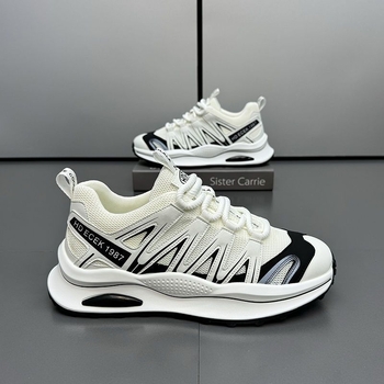 Muške mesh tenisice Dad Sneakers – prozračne, niski profil, vezanje šnurkama, injekcijski oblikovana debela plastična đon