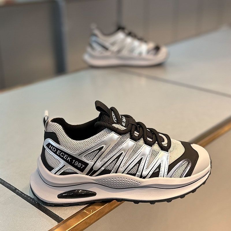 Muške mesh tenisice Dad Sneakers – prozračne, niski profil, vezanje šnurkama, injekcijski oblikovana debela plastična đon