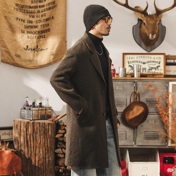 Muški dvostrano kašmir kaput, srednje duljine, zimska toplina, američki modni stil