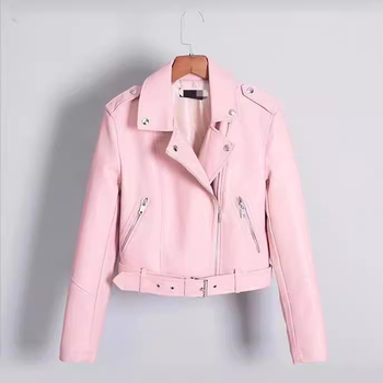 Ženska kožna jakna, Korejski stil, umjetna koža, dugi rukavi, zatvarač