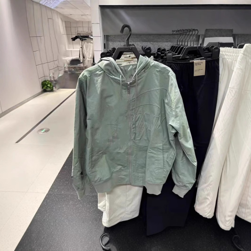 Jachetă sport pentru bărbați, croială lejeră, din nylon, cu glugă și fermoar, pentru primăvară