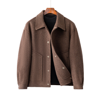 Palton reversibil din cașmir pentru bărbați, stil american retro, rever, croială lejeră, iarnă