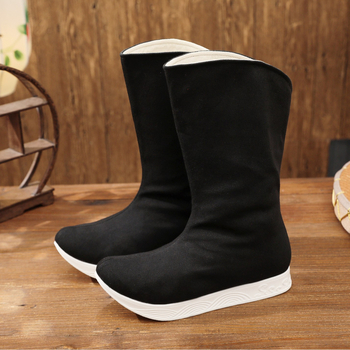 Férfi Hanfu csizmák, etnikus stílus Wei‑Jin ihletésével (Gumitalp, Felső rész pamutból, Hálós bélés, Körös orr, Lélegző)