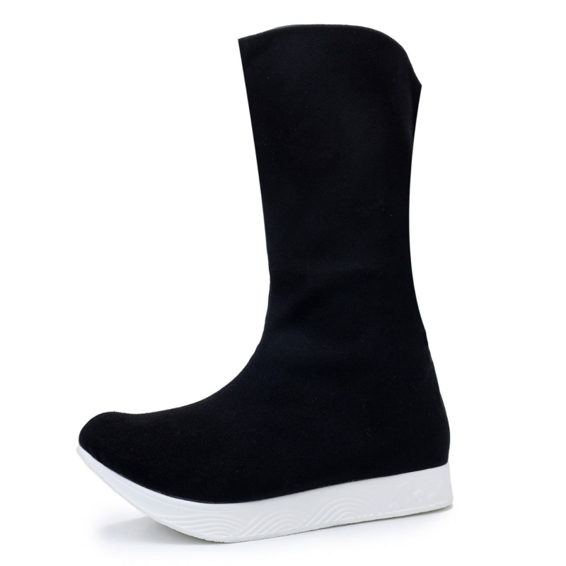 Férfi Hanfu csizmák, etnikus stílus Wei‑Jin ihletésével (Gumitalp, Felső rész pamutból, Hálós bélés, Körös orr, Lélegző)