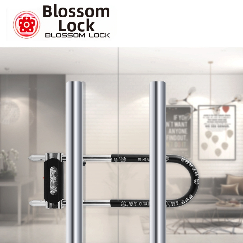 U-oblik mortise brava za staklena vrata i trgovinska vrata, model MH800-622, od legure čelika, težina 1400 g, stil moderni minimalistički