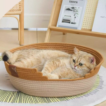 Cuib pentru pisici din sfoară de bumbac — pentru toate sezoanele, pentru pisici, menține cald, origine Shandong