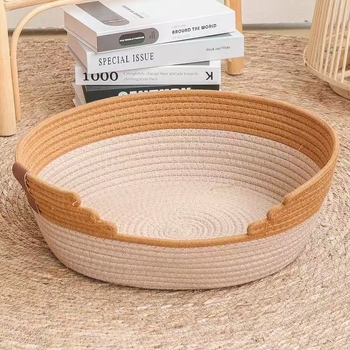 Cuib pentru pisici din sfoară de bumbac — pentru toate sezoanele, pentru pisici, menține cald, origine Shandong