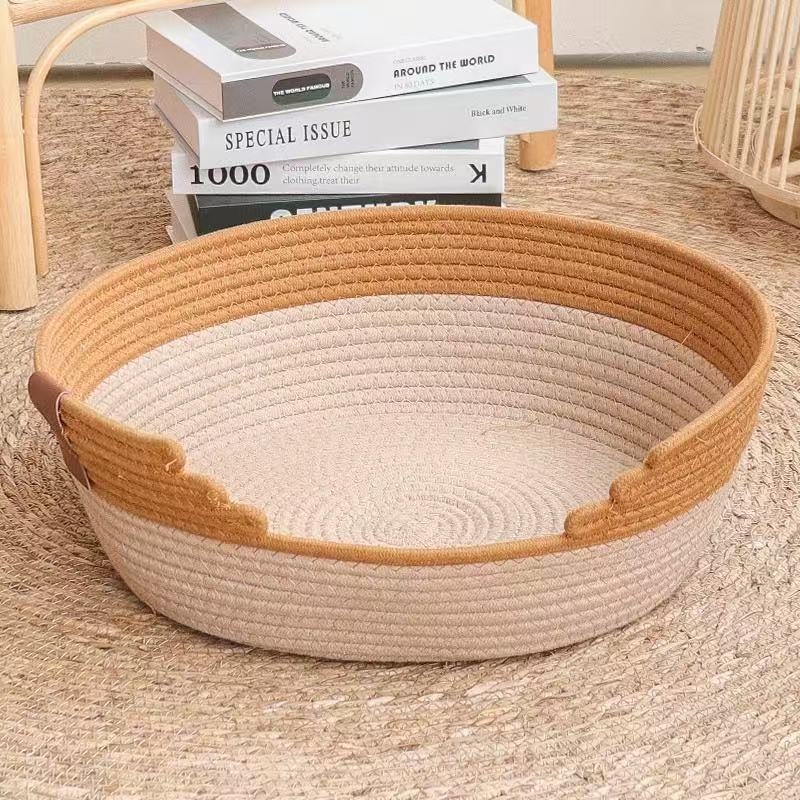 Cuib pentru pisici din sfoară de bumbac — pentru toate sezoanele, pentru pisici, menține cald, origine Shandong