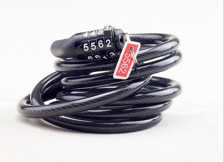 Katanac za planinski bicikl s 4-znamenkastom lozinkom, kabel od manganskog čelika, težina 0,3 kg