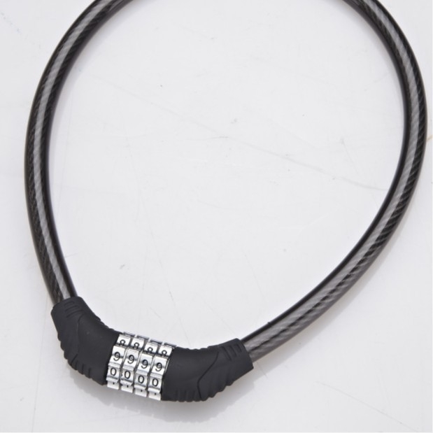 Digitalni sigurnosni lokot za bicikl s kabelom, četveroznačni kod, PVC+ABS, model SL4506