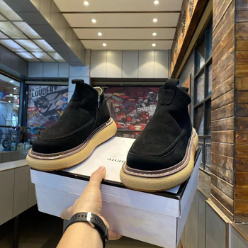 Vastag talpú bakancs, mikro szálas bőr felsőrész, téli, koreai stílusú magas bokacsizma, könnyű, csúszásmentes, kopásálló