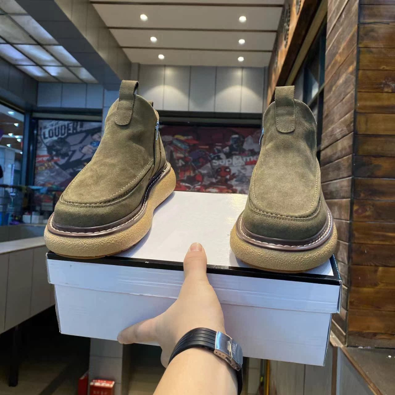 Vastag talpú bakancs, mikro szálas bőr felsőrész, téli, koreai stílusú magas bokacsizma, könnyű, csúszásmentes, kopásálló