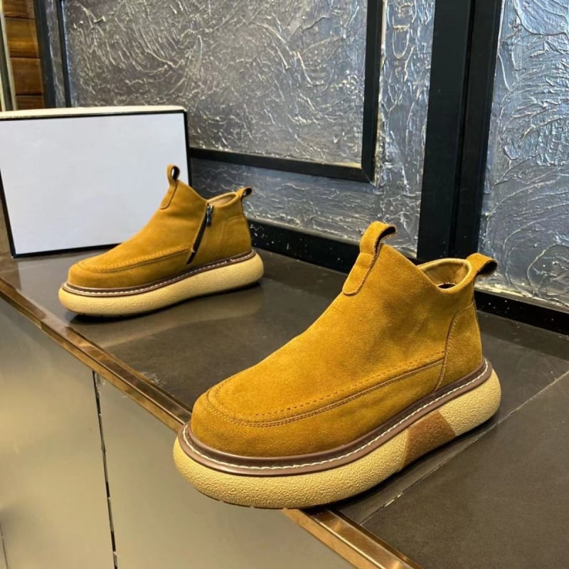 Vastag talpú bakancs, mikro szálas bőr felsőrész, téli, koreai stílusú magas bokacsizma, könnyű, csúszásmentes, kopásálló