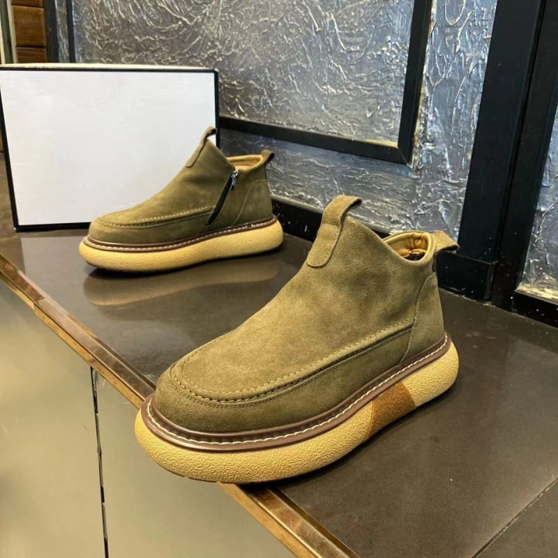 Vastag talpú bakancs, mikro szálas bőr felsőrész, téli, koreai stílusú magas bokacsizma, könnyű, csúszásmentes, kopásálló