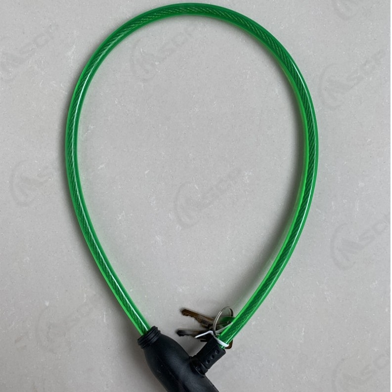 Katanac za bicikl s prstenastim dizajnom, čelična žica i čelični kabel, model 1580, zaštita od krađe
