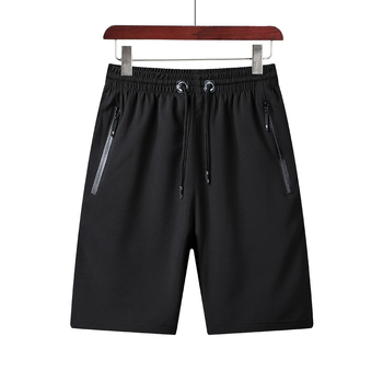 Muške casual kratke hlače, korejski stil ravnog kroja, plažne hlače, srednji pojas, rajs zip ukras, rastezljivi poliester