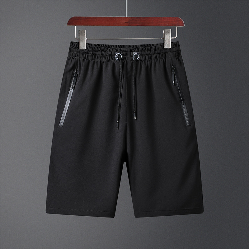 Muške casual kratke hlače, korejski stil ravnog kroja, plažne hlače, srednji pojas, rajs zip ukras, rastezljivi poliester