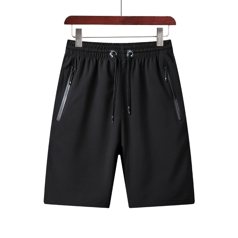 Muške casual kratke hlače, korejski stil ravnog kroja, plažne hlače, srednji pojas, rajs zip ukras, rastezljivi poliester
