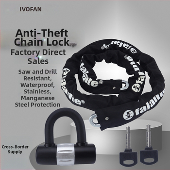 Motociklistička U-oblik zaključavanje; vodootporno i otporno na prašinu, protiv krađe; debeli dizajn; lanac od mangan čelika (Model cp-4287, Brend Wofan, Materijal: čelik, Opseg primjene: motocikli, elektromobilna vozila, garaže, staklena vrata)
