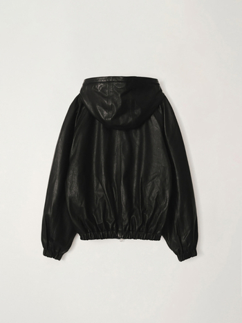 Jachetă damă din piele artificială cu glugă, stil coreean de designer, croială lejeră, fermoar