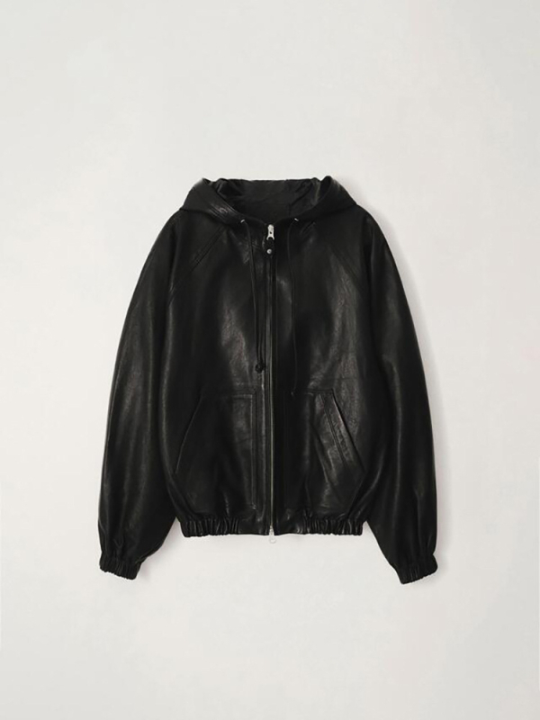 Jachetă damă din piele artificială cu glugă, stil coreean de designer, croială lejeră, fermoar