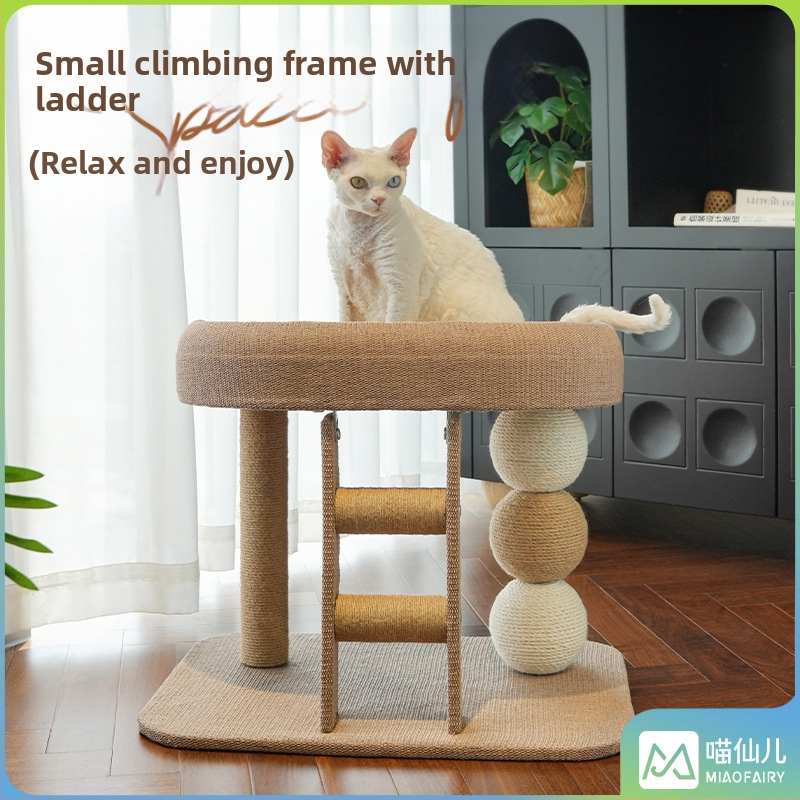 Mačacia veža s integrovaným hniezdom a škrabadlom – látka, pastoraálny štýl, Meow Fairy