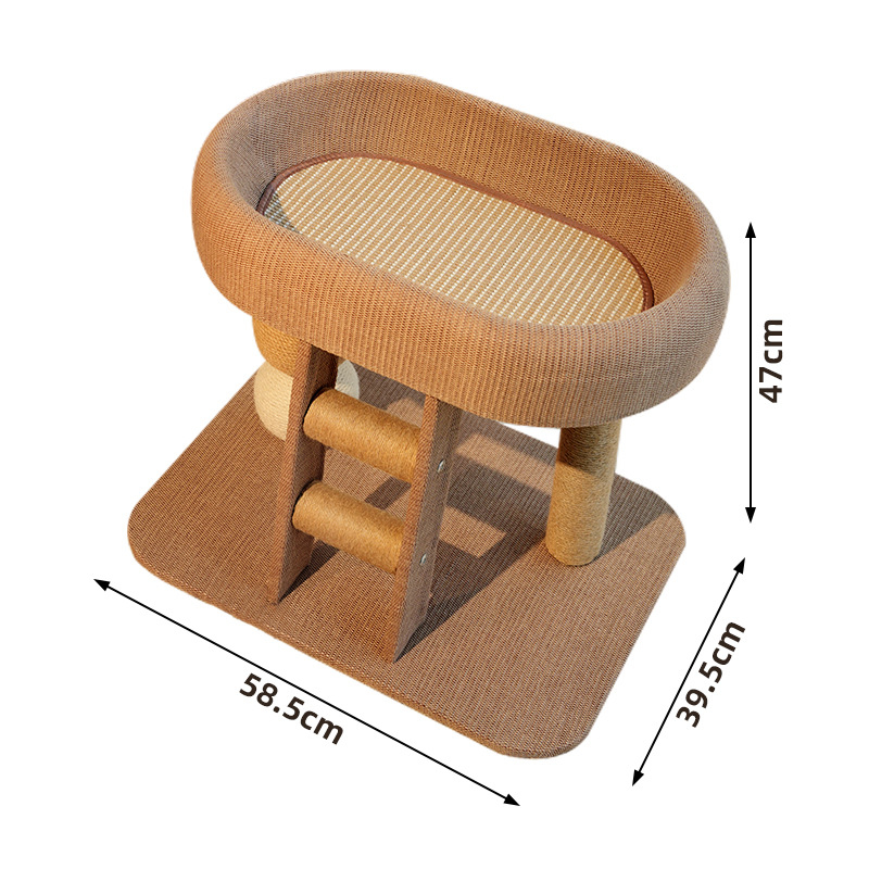 Котешка катерушка с интегрирано гнездо и драскалка – плат, пасторален стил, Meow Fairy