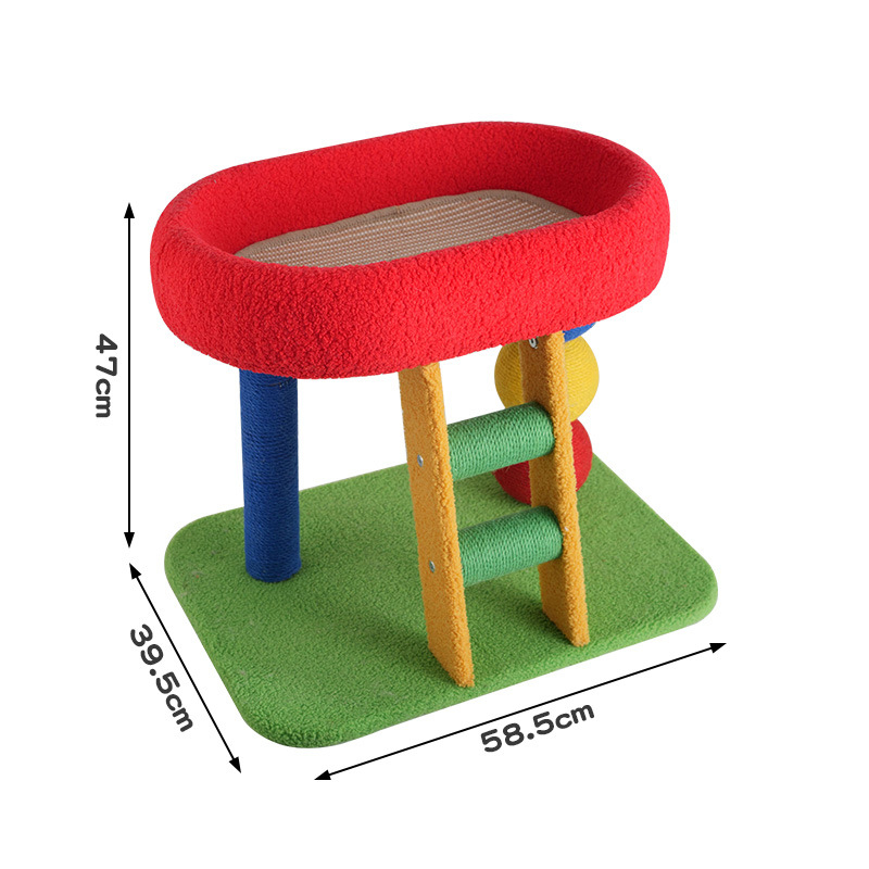 Котешка катерушка с интегрирано гнездо и драскалка – плат, пасторален стил, Meow Fairy