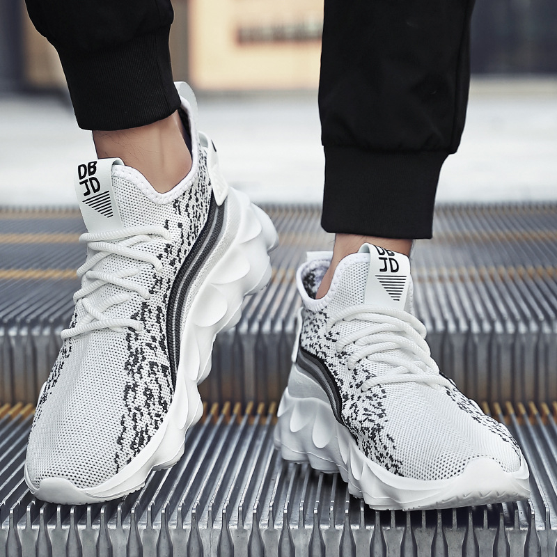 Pantofi de alergare pentru bărbați, cu partea superioară din plasă, respirabili, talpă MD, branț PU, șireturi