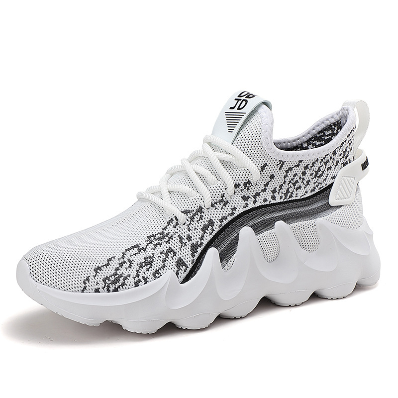 Pantofi de alergare pentru bărbați, cu partea superioară din plasă, respirabili, talpă MD, branț PU, șireturi