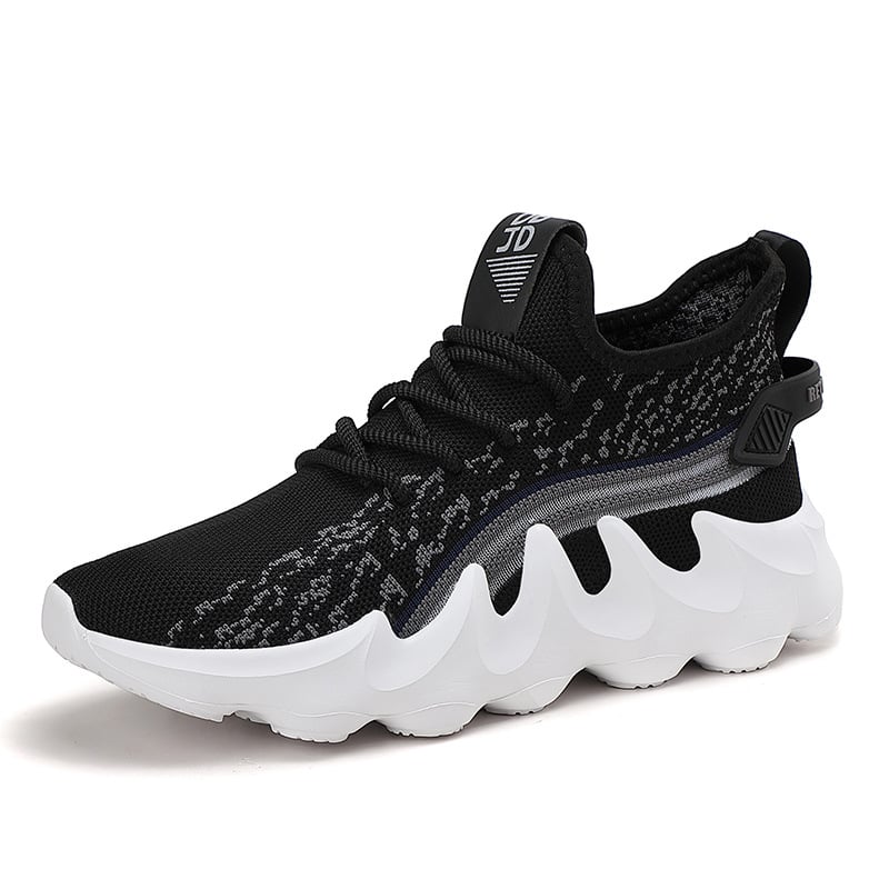 Pantofi de alergare pentru bărbați, cu partea superioară din plasă, respirabili, talpă MD, branț PU, șireturi