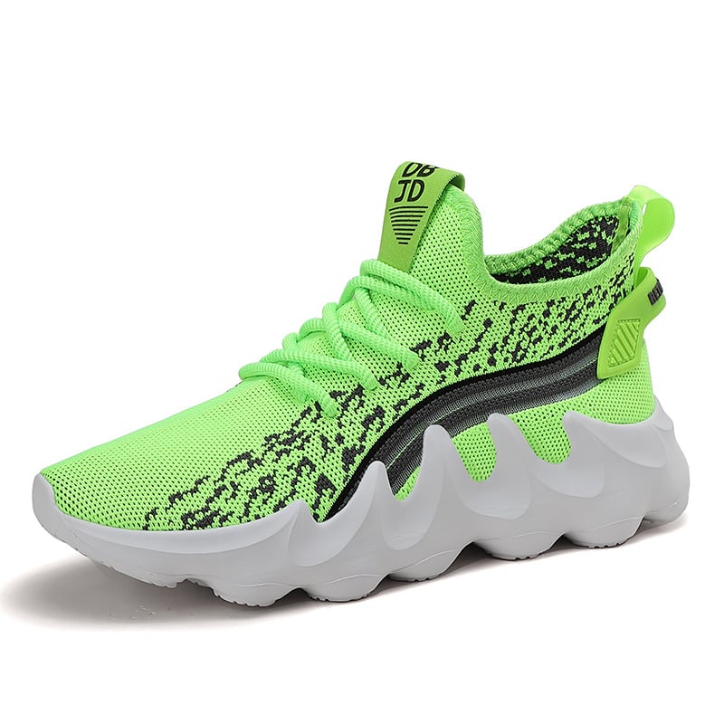 Pantofi de alergare pentru bărbați, cu partea superioară din plasă, respirabili, talpă MD, branț PU, șireturi