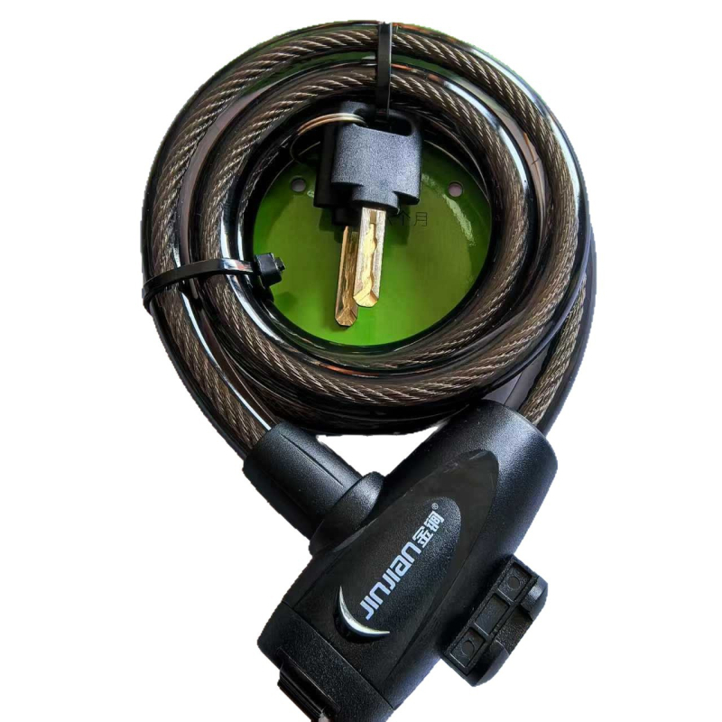 Încuietoră de bicicletă Golden Mace 588 cu cablu din oțel și PVC, anti-furt, model 588, pentru biciclete, vehicule electrice și motociclete, greutate 310 g, stil modern minimalist