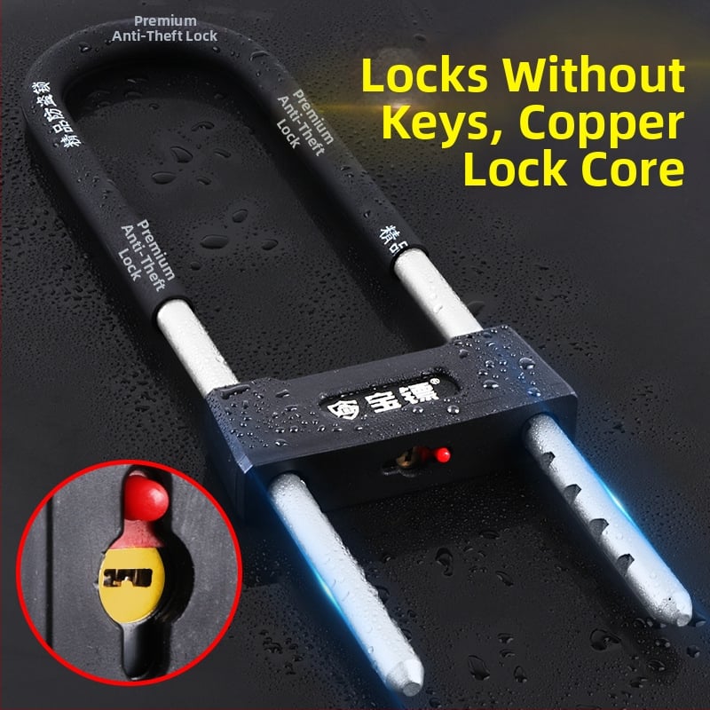 Brava u obliku U za vrata i staklena vrata – protivkrađa brava, model 829, legura čelika, težina 1190 g, marka Treasure Dart, pogodna za dvostruka vrata, trgovinska vrata, staklena vrata i motocikle