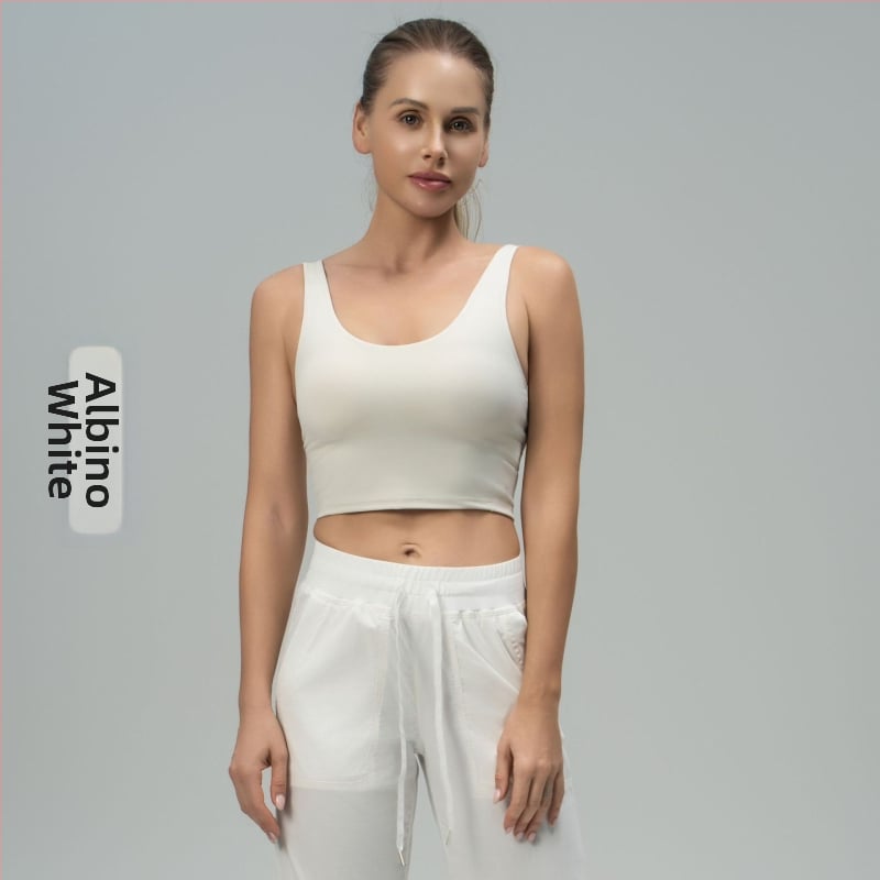 luludaring Ženski sportski grudnjak za yogu s U-krmom leđa i uklonjivim jastučićima – brzo sušenje najlona, kratak kroj