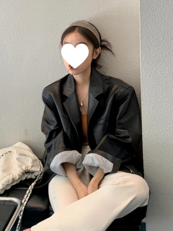 Ženska PU kožna jakna, slobodan kroj, sakó ovratnik, jednostruko kopčanje, jesen 2025