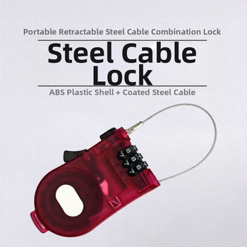 3-znamenkasti zaključavanje s parolom od ABS plastike za kovčege, kolica i kacige, s teleskopskim čeličnim sajlom