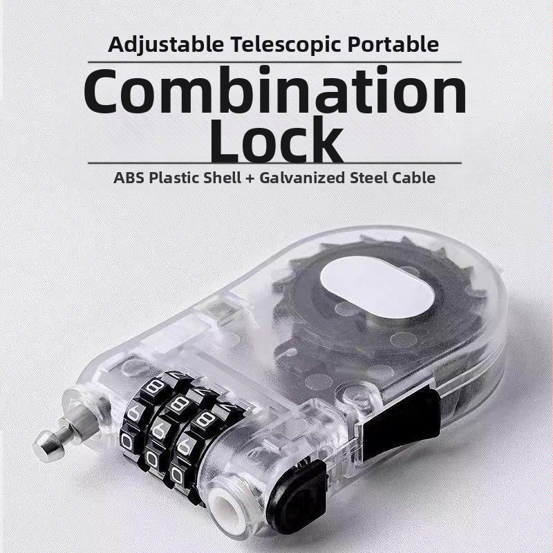 3-znamenkasti zaključavanje s parolom od ABS plastike za kovčege, kolica i kacige, s teleskopskim čeličnim sajlom
