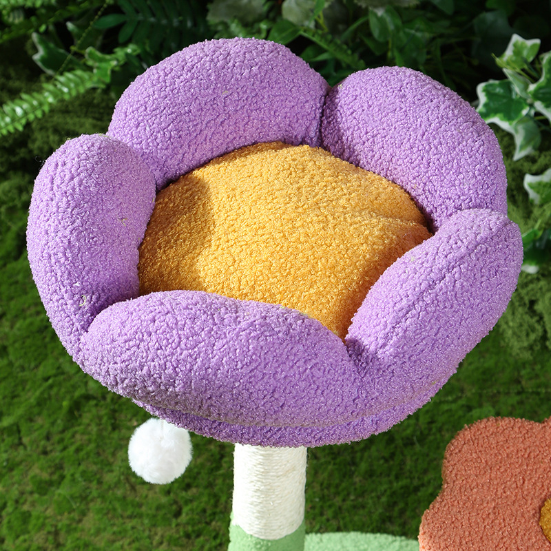 Dreams come true Fából készült macskás mászófa meleg odúval, ugró platformával és integrált karmoló oszloppal