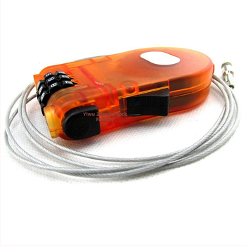 Razvlačna kabelska zaključavka za kacigu, bicikl i prtljagu – zaključavanje na lozinku, ABS plastika, duljina užeta 116 cm, model XC-042