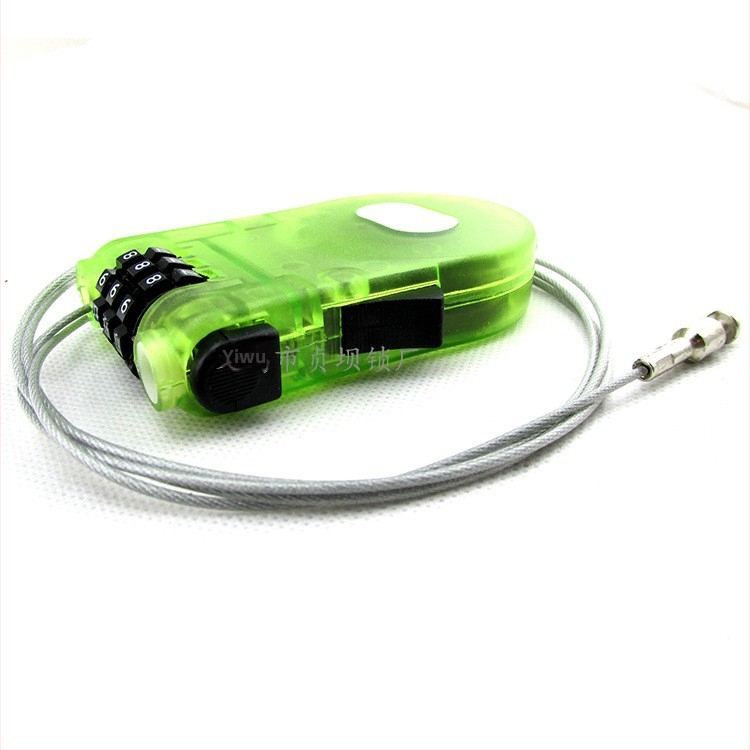 Razvlačna kabelska zaključavka za kacigu, bicikl i prtljagu – zaključavanje na lozinku, ABS plastika, duljina užeta 116 cm, model XC-042