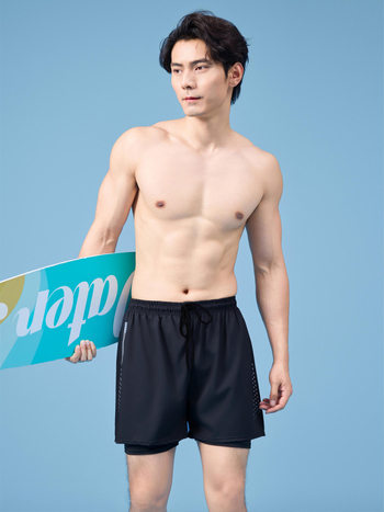 Muške plivačke šorceve s dvostrukim slojem i brzim sušenjem, od poliestera s podlogom od poliestera, 180 g/m²