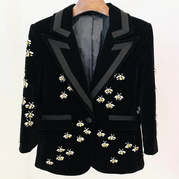 Ženski sako od baršuna, uski kroj, jednobojni, materijal poliester, otvaranje na jedno dugme, street hipster stil