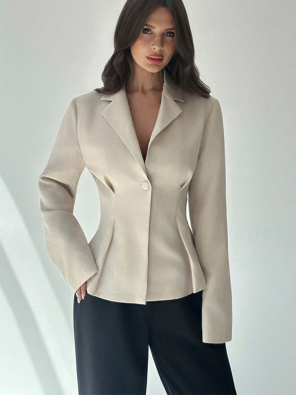 Ženski Western stil mali kostim sako, uži kroj, rever ovratnik, kopča na jedno dugme, poliester, patchwork dizajn