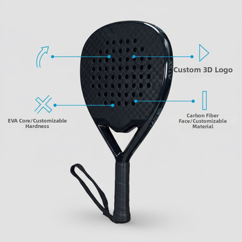 12K karbónová raketa na Padel/Tenis, tvar kvapky vody, dizajn doska-mriežka, hmotnosť 95–100 g, priamy zásah