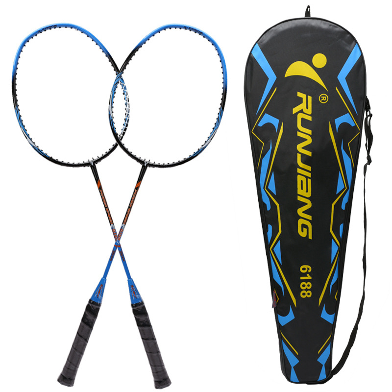 Nai Force badminton reketa – karbonsko vlakno, najlonske žice, set od dvije rekete, za amatere i srednje napredne igrače, srednja čvrstoća